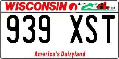 WI license plate 939XST