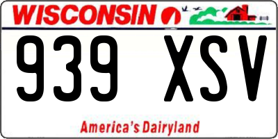WI license plate 939XSV