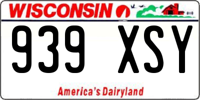 WI license plate 939XSY