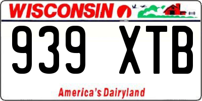 WI license plate 939XTB