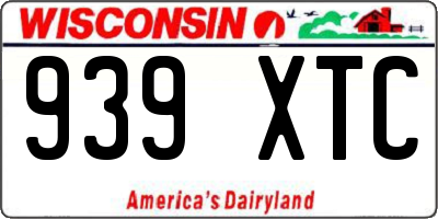 WI license plate 939XTC