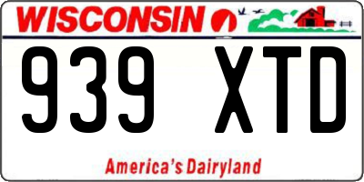 WI license plate 939XTD