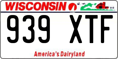 WI license plate 939XTF