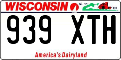 WI license plate 939XTH
