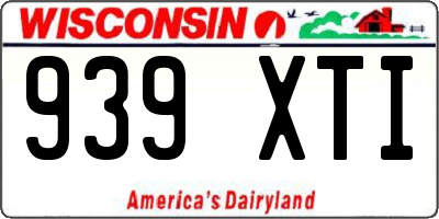 WI license plate 939XTI