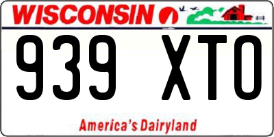 WI license plate 939XTO