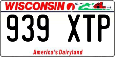WI license plate 939XTP