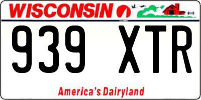 WI license plate 939XTR