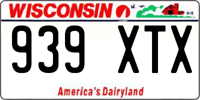WI license plate 939XTX