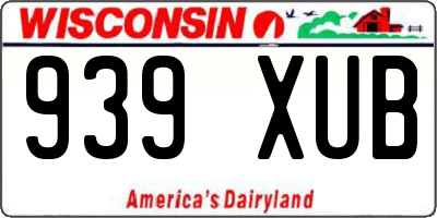 WI license plate 939XUB