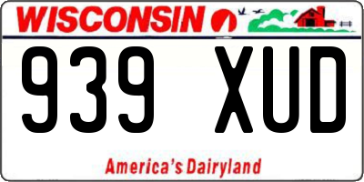 WI license plate 939XUD
