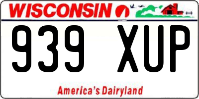 WI license plate 939XUP