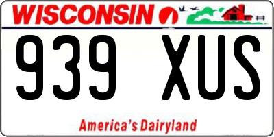 WI license plate 939XUS