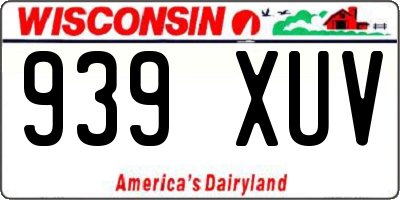WI license plate 939XUV