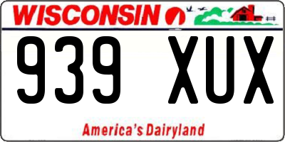 WI license plate 939XUX