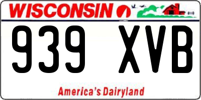 WI license plate 939XVB