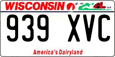WI license plate 939XVC