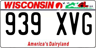 WI license plate 939XVG