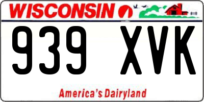 WI license plate 939XVK
