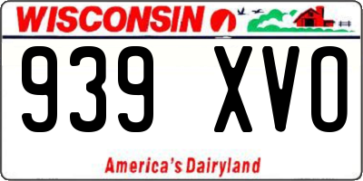 WI license plate 939XVO