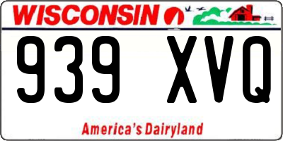 WI license plate 939XVQ