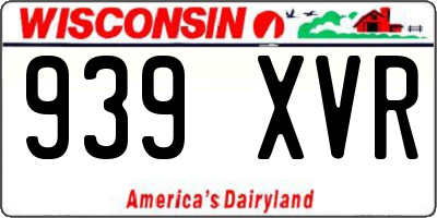 WI license plate 939XVR