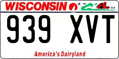 WI license plate 939XVT