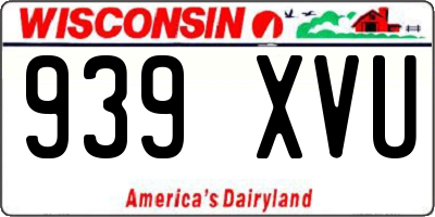 WI license plate 939XVU