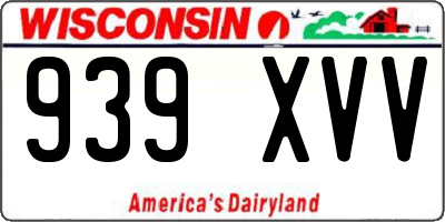 WI license plate 939XVV