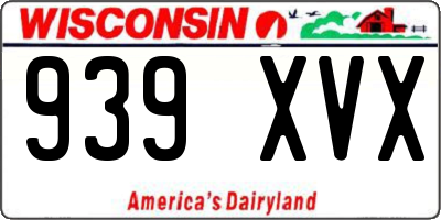 WI license plate 939XVX