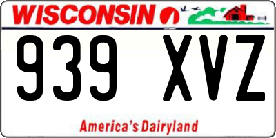 WI license plate 939XVZ