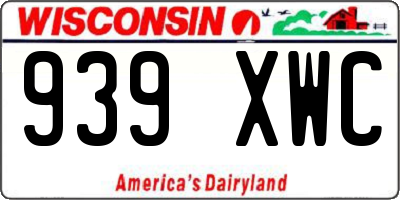 WI license plate 939XWC