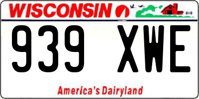 WI license plate 939XWE