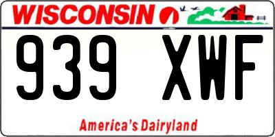WI license plate 939XWF
