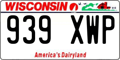 WI license plate 939XWP