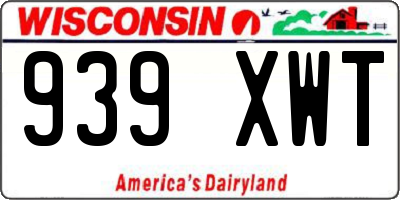 WI license plate 939XWT