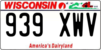 WI license plate 939XWV