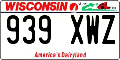 WI license plate 939XWZ