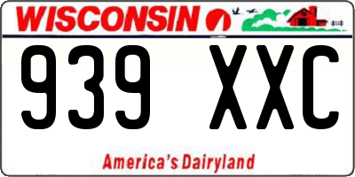 WI license plate 939XXC