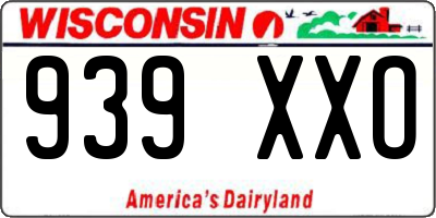 WI license plate 939XXO