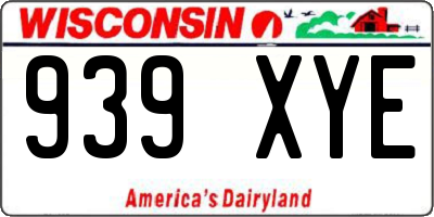 WI license plate 939XYE