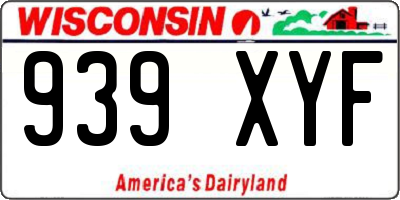 WI license plate 939XYF