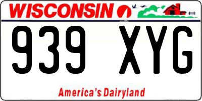 WI license plate 939XYG