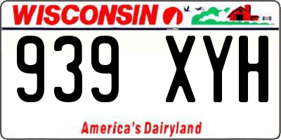 WI license plate 939XYH