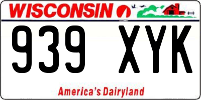 WI license plate 939XYK