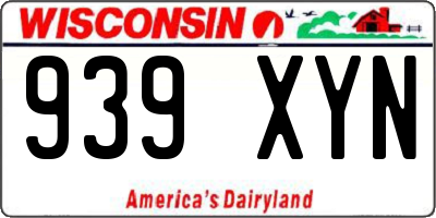 WI license plate 939XYN