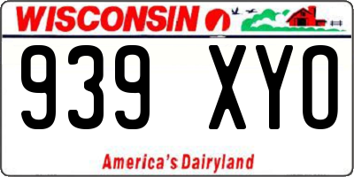 WI license plate 939XYO
