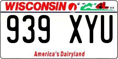 WI license plate 939XYU