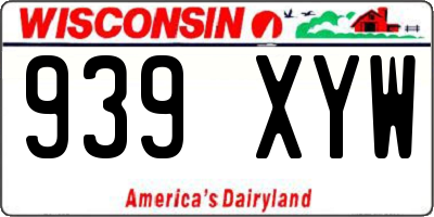 WI license plate 939XYW