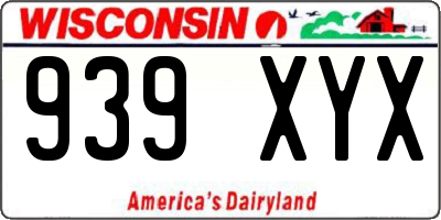 WI license plate 939XYX